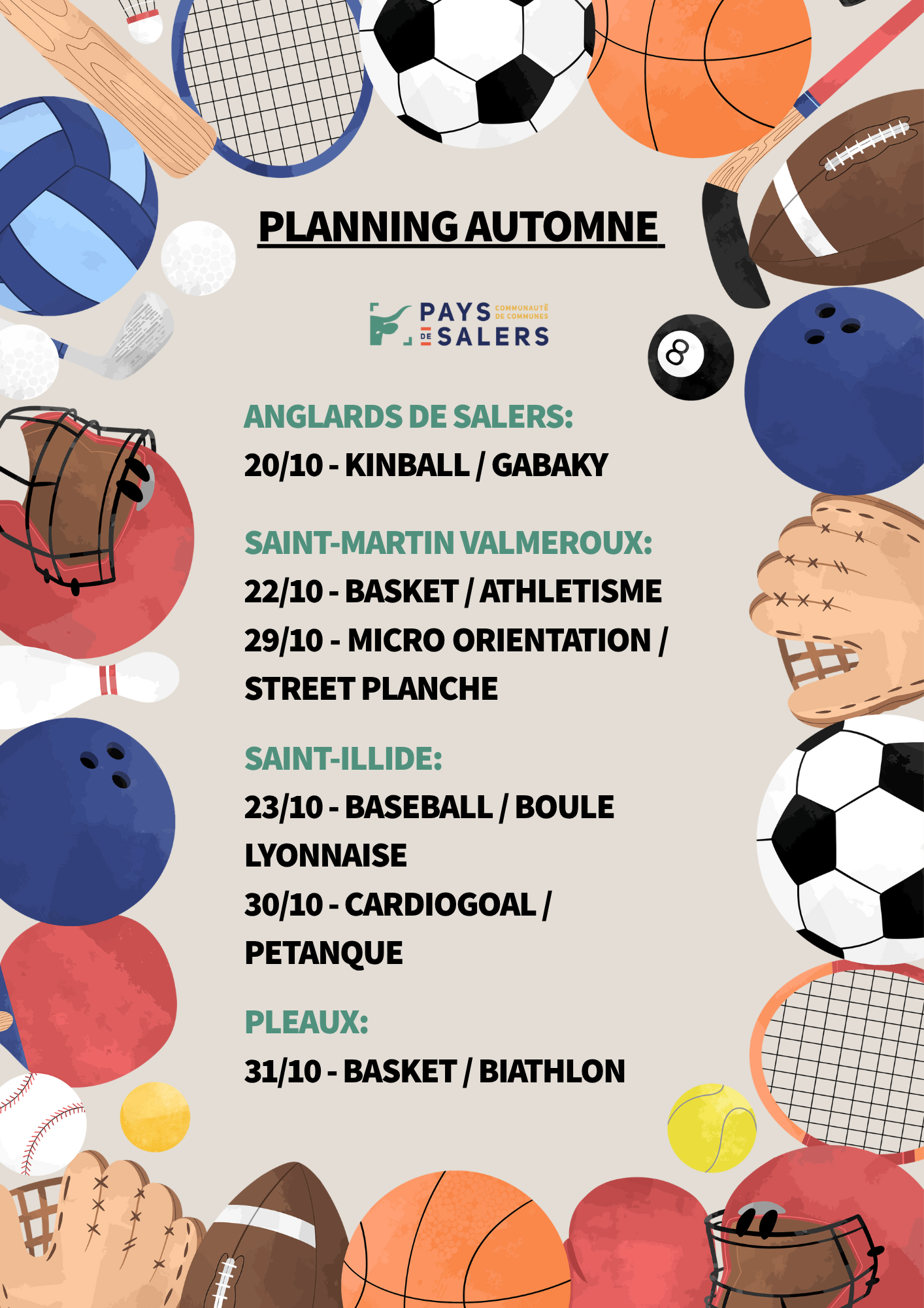 Animations sportives / automne 2025
