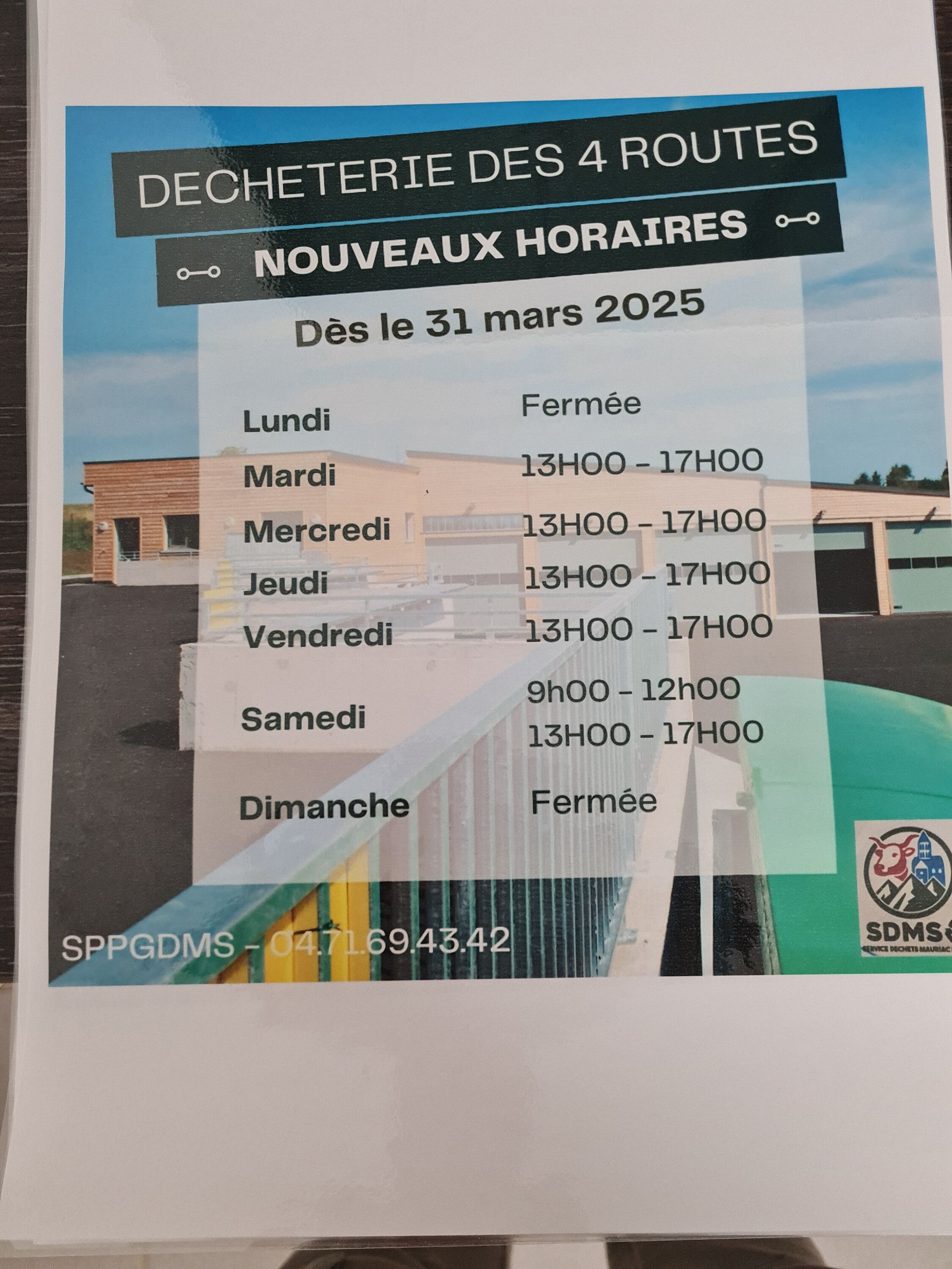 Horaires de la déchetterie